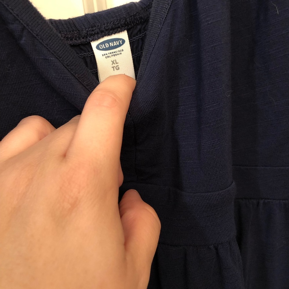 Navy Blue XL Full Length Maxi Dress